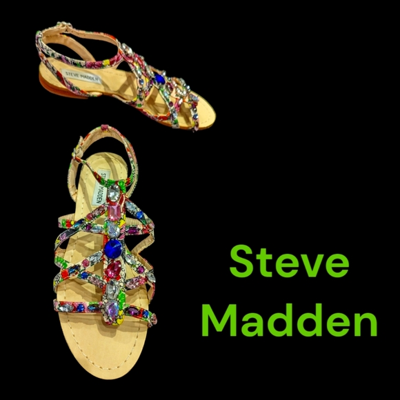 Steve Madden Shoes - Steve Madden Bizarre Jeweled Flat Sandals